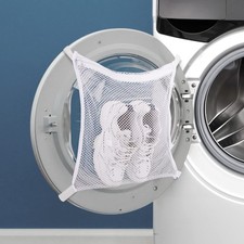 Large Laundry Mesh Sneaker Shoe-Delicates Wash  Dryer Zip Bag, Adjust. Straps