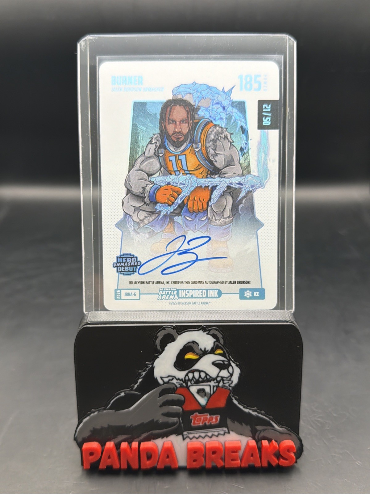 2026 Bo Jackson Battle Arena Burner Ice Auto #21/50 Power 185 Jalen Brunson