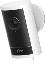 Ring Outdoor Cam Pro Retinal 4K Plug-in Security Camera 10x Zoom WiFi 6 (White)