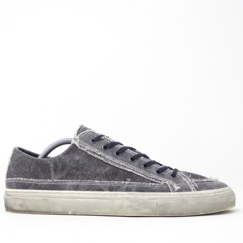Nothing New Mens Low Top Sneakers Grey Distressed Canvas Lace Up Size 11.5 M