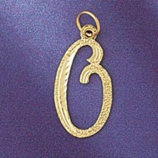 Initial O Classic Charm Pendant 14k Gold