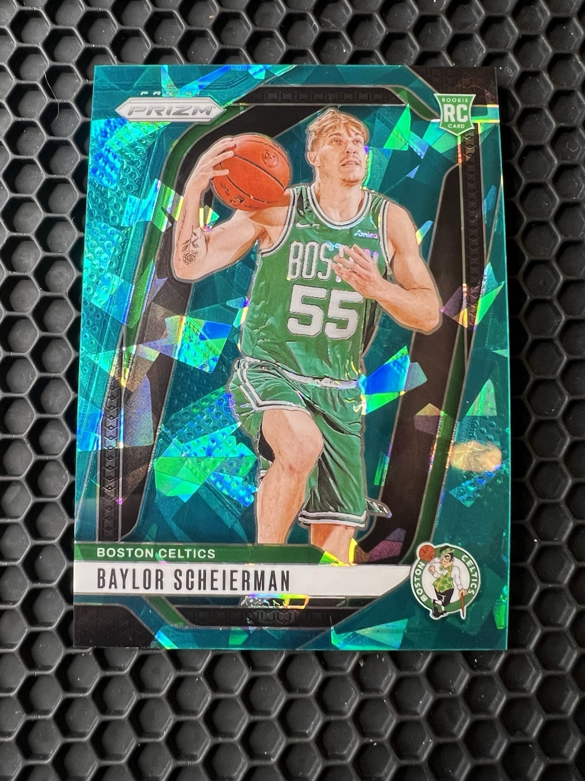 2024-25 Panini Prizm Basketball - #236 Baylor Scheierman Teal Ice /225 (SSP,RC)