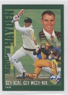 2000-01 Weet-Bix Get Real Get Weet-Bix Matthew Hayden #7 0b3