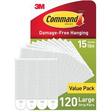 Pack of 120 Pairs Command 17206-S120NA Large Picture Hanging Strips Holds 15 0.41 per strip