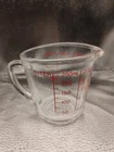 Vintage Fire-King Anchor Hocking Glass Measuring Cup 8 oz 1 Cup #496 Red Letters