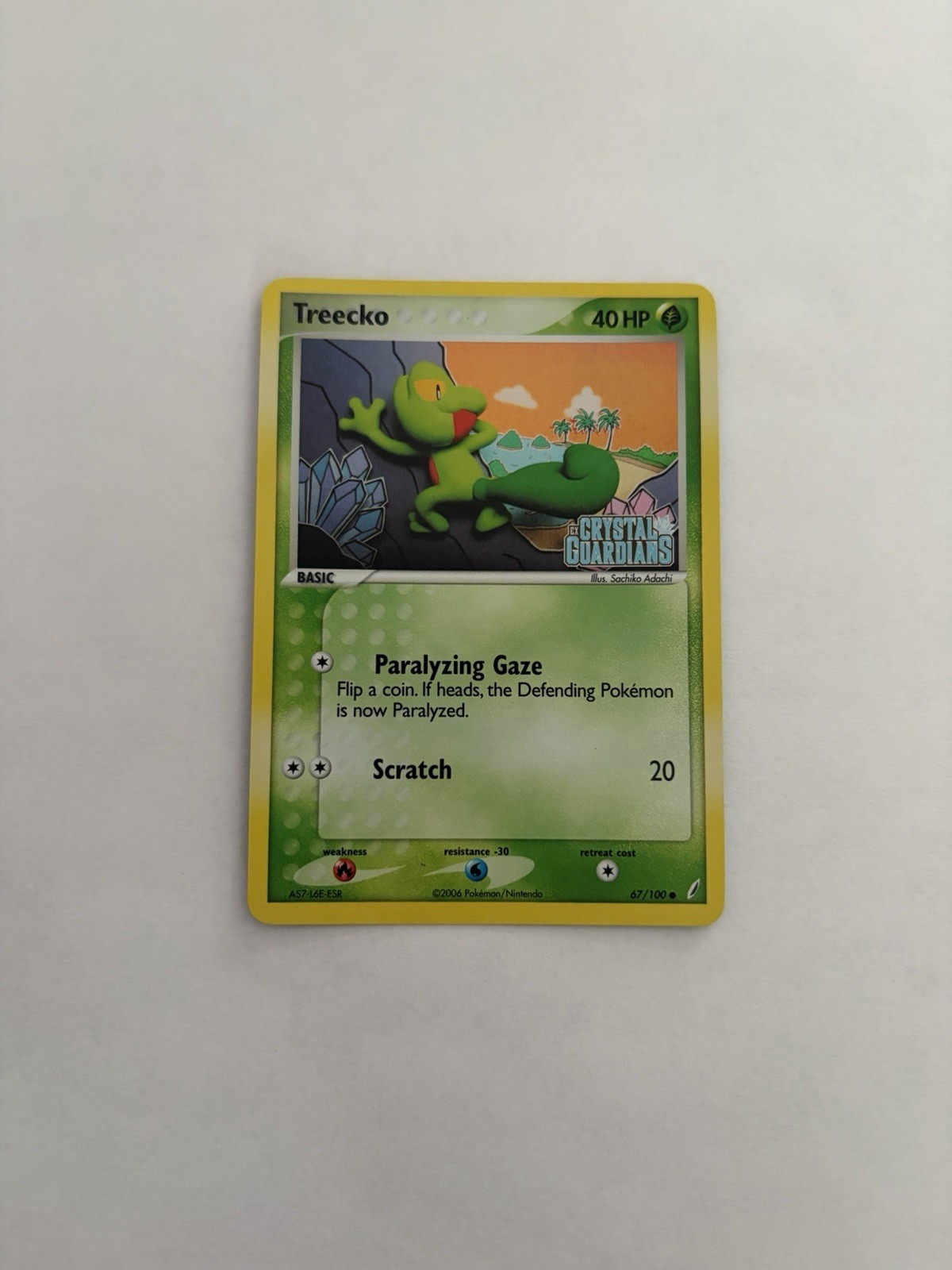Pokemon Treecko Crystal Guardians 67/100 Reverse Holo Stamped - Near Mint