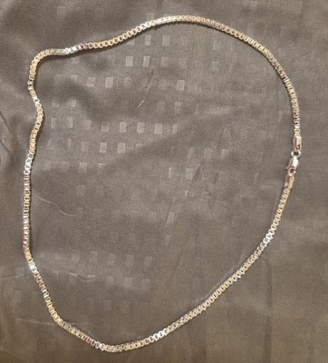 Massive gestempelte 925 Sterling Silber 18 Zoll Box Kette #92