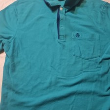 Original Penguin Munsingwear Men's Blue Polo Shirt M Short Sleeve Pocket Knit