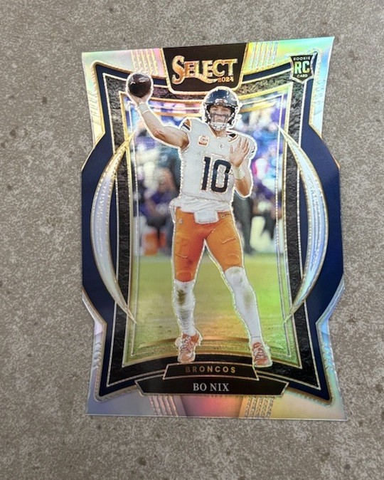 2024 Panini Select - Concourse Bo Nix #30 Silver Prizm Die-Cut (RC)