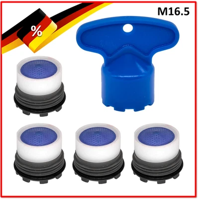 MARKENLOS 4 X Strahlregler Perlator M16,5 x 1 und 1 X Schlüssel M16.5