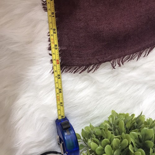 Women scarf Burgundy Plain Soft Long Rectangle 84” X 38” Missing Material Tag - Picture 5 of 5