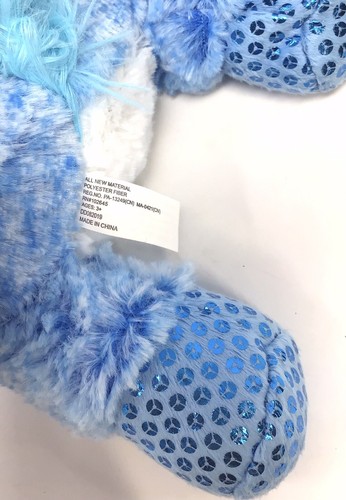 Cute & Cuddly Blue Unicorn Embroidered 13" Stuffed Animal Plush - Picture 6 of 8
