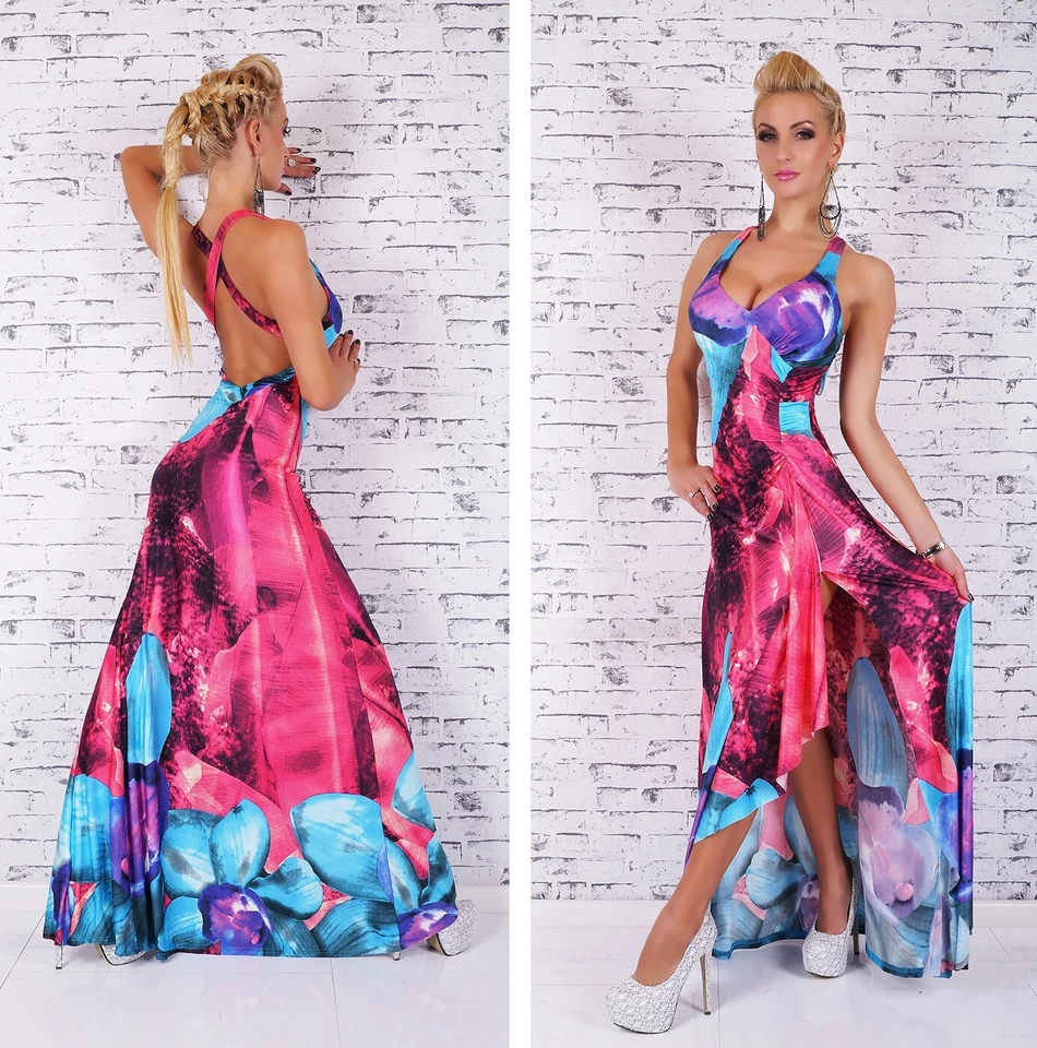 sexy☆ Maxi-Kleid m. Schlitz, femininer Schnitt ☆ One Size ☆ - Bild 4 von 4