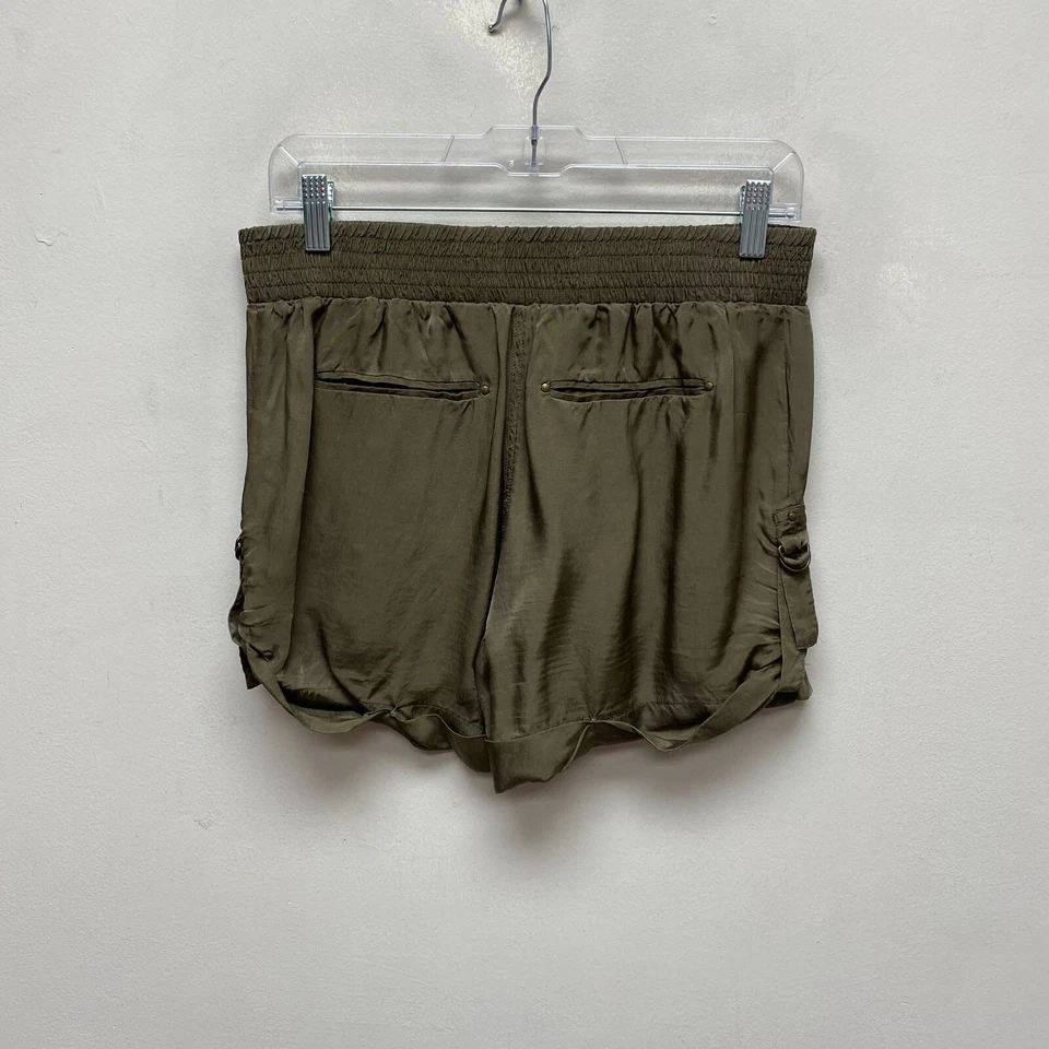 Pantalones Cortos Diane Von Furstenberg DVF Mujer Marrón Cupro Dobladillo Enrollado Tiro Medio 4 Foto 3 de 4