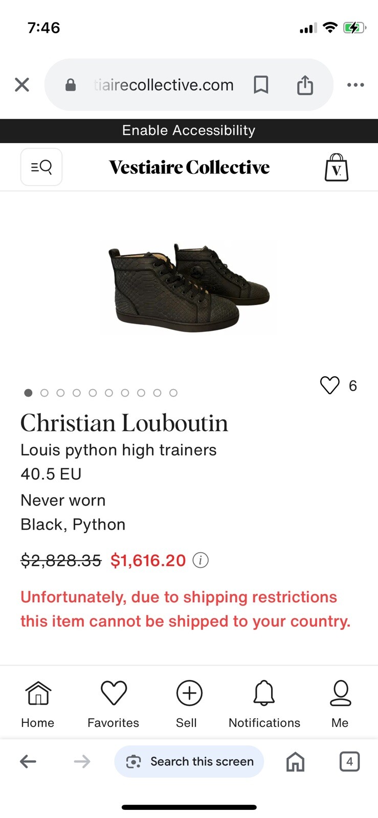 Christian Louboutin Python High Trainers Black Sn… - image 9