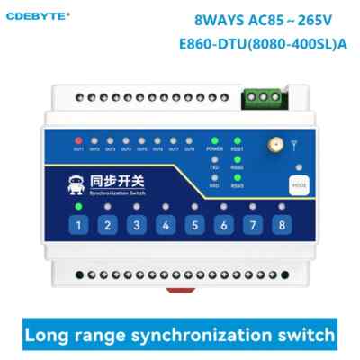 8WAYS RS485 Wireless Remote Synchronized Switch LoRa 433MHz AC85-265V 10KM 8 