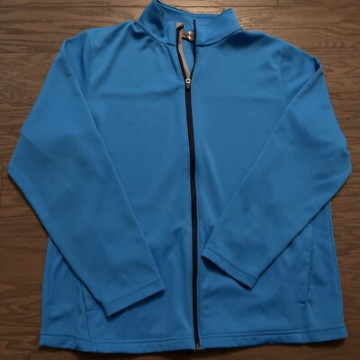 Under Armour Mens Blue Full Zip UA Reflex Warm-Up Jacket Training X-Large XL GUC