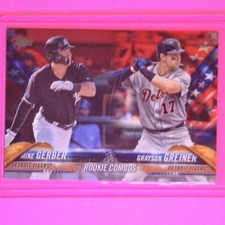 2018 Topps Mike Gerber/ Grayson Greiner Independence Day Rookie SSP #d/76 TIGERS