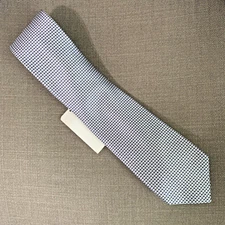 Perry Ellis Men's Neck Tie Geometric Gaines Mini Classic Grey Silver Blue NWT
