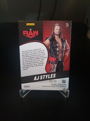 AJ Styles 2023 Revolution WWE Sunburst Parallel #'d 98/99. | eBay