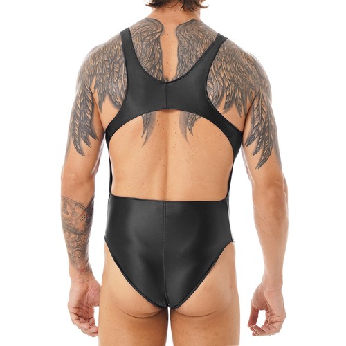 Men's Shiny Singlet Wrestling Leotard Glossy Fitness One Piece Jumpsuit Bodysuit - Picture 19 of 40