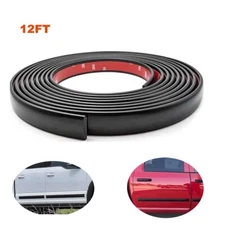 12FT Black Car Molding Trim 1" 25MM Door Side Bumper Tailgate Protector Strip 