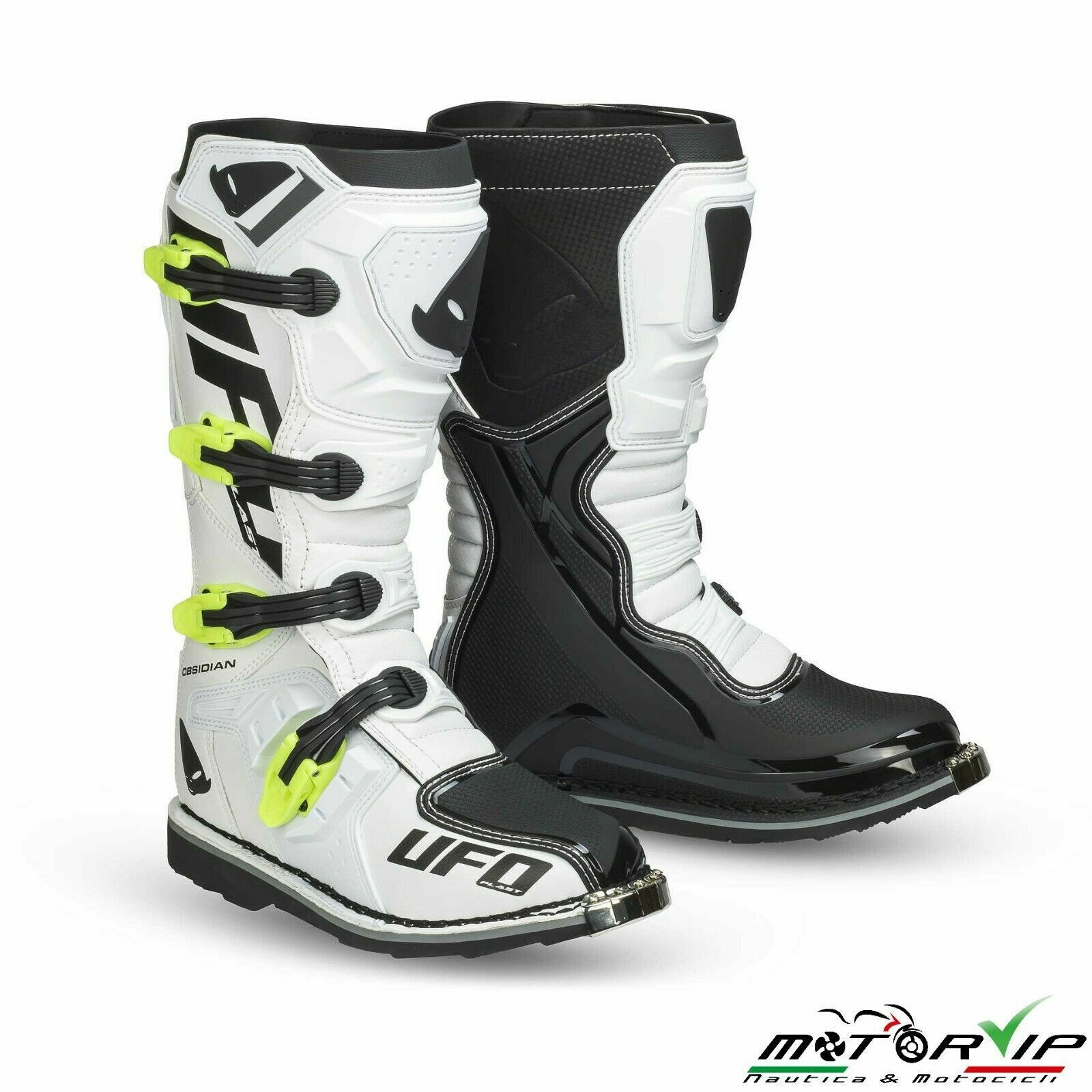 STIVALI MOTO CROSS UFO 2022 ENDURO MX OBSIDIAN BOOT BIANCO