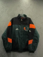 Vintage Apex One Puffer Jacket Miami U Green Orange Nylon Mens Size M