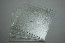 1101.50 - 4 PIECES CLEAR 2" x 2" BULLSEYE THIN 2mm GLASS TILES 90 COE COMPATIBLE