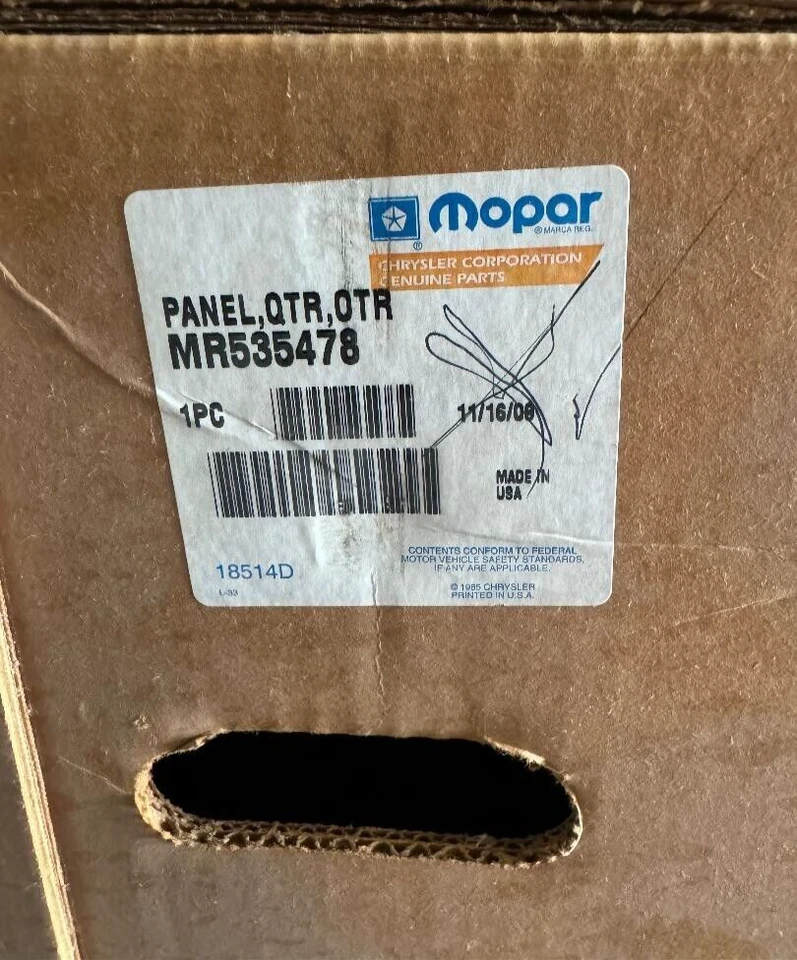 Dodge Stratus 2001-2005 lado del conductor cuarto panel trasero MR535478 GENUINO NUEVO OEM Foto 4 de 4