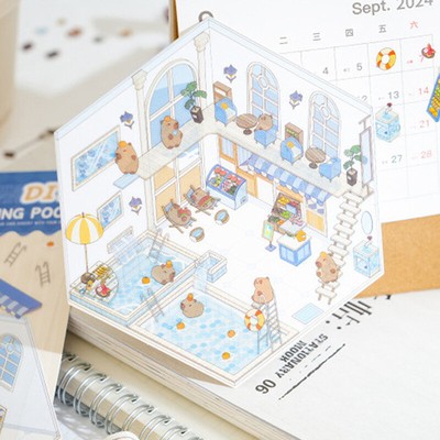 1 Set Fairy Tale capybara 3D Sticker DIY Cabin Scene Stacking Sticker#lk