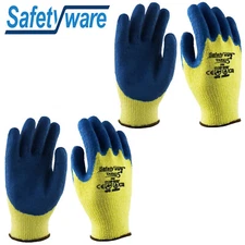 2 Pair Safetyware Anti Cut Resistant Proof Crinkled Safety Work Gloves Level 5