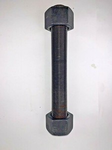 ALL THREAD ROD, B7, 2"-8 THREAD, 15" LENGTH, (2) 2"-8 HEAVY HEX NUT