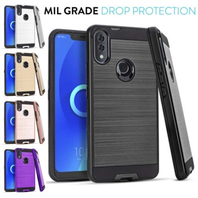 For Alcatel 3V (2019) / T-Mobile 5032 5032W Brushed Shockproof Resistant Case