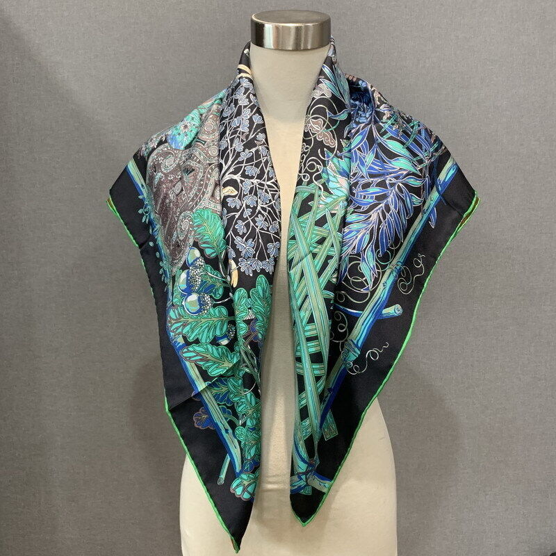 Pure Twill Silk Garden Print Double Face Shawl Stole 18 Momme 35