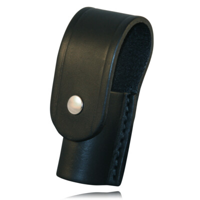 Boston Leather Flashlight Holder open bottom with top flap & snap Stinger 5559WF