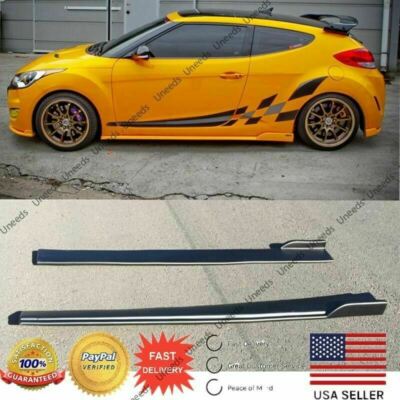 For Hyundai Veloster 2012-2017 MOD Style Unpainted Black Side Skirts Body Kit 