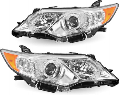 Beamax-9 Chrome Headlight Assembly Set For 2005-2006 Toyota Camry – Amber Corner, DOT/SAE Certified