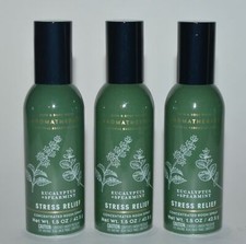 3x BATH  BODY WORKS STRESS RELIEF EUCALYPTUS SPEARMINT CONCENTRATED ROOM SPRAY
