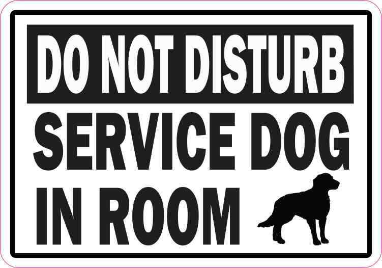 5in x 3.5in Service Dog in Room Magnet Car Truck Vehicle Magnetic Sign