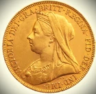 Gold plated Full sovereign Queen Victoria Head British coin 1893