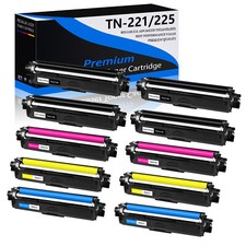 10x TN221 TN225 BK/Y/C/M Color Toner Set for Brother HL-3140CW HL-3170CDW