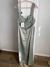 Free People Maxi Dress with Tie Up Back in Muted Forest Green (Size 12)
