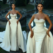 Elegant Mermaid Wedding Dress Sweetheart Neck Sleeveless Bridal Gowns Sequins