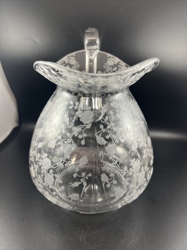 Cambridge Elegant Crystal Rose Point Doulton Pitcher RARE #3400/141 RARE 80 Oz - Picture 7 of 11