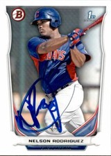 Nelson Rodriguez Signed 2014 Bowman Prospects card Cleveland Indians