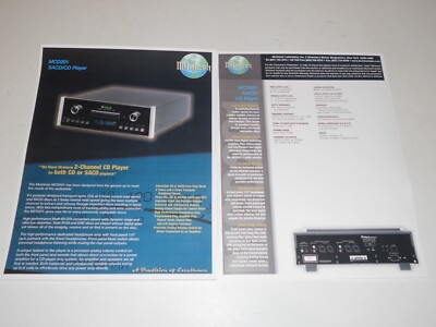 McIntosh MCD-201 Audiophile CD/SACD Brochure, 2 pg, Specs, Articles, Info, 2005