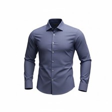 Ted Baker Dress Shirt Mens 15.5 32/33 Navy Blue NEW Slim Fit Performance Stretch