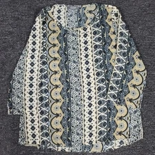 Vtg Paisley Top Womens Medium Multicolor Boho Chic Lightweight USA Made Shirt