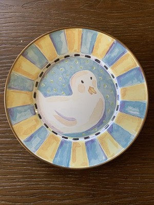 Retired MacKenzie Childs Enamel Duck Kids Dinner Plate 